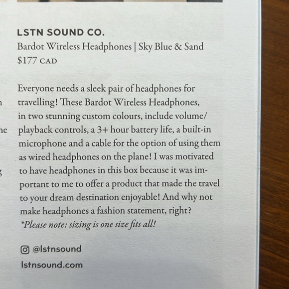 Summer 2024 Jilly Box Wireless Headphones - Picture 4 of 4